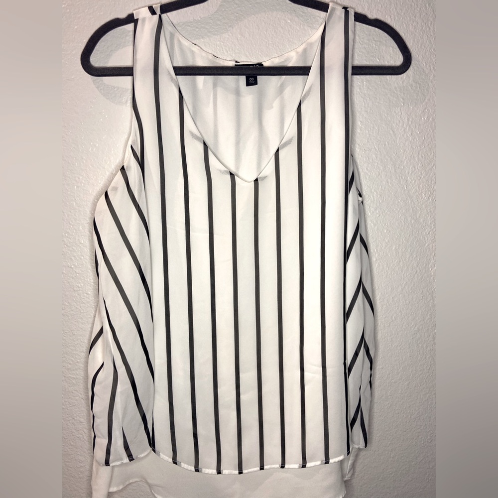Torrid georgette double layer swing tank top with black stripe size 00